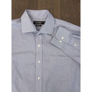 Ralph Lauren Slim Fit Dress Shirt Mens Size 16.5 34/35 Blue Striped Button Down